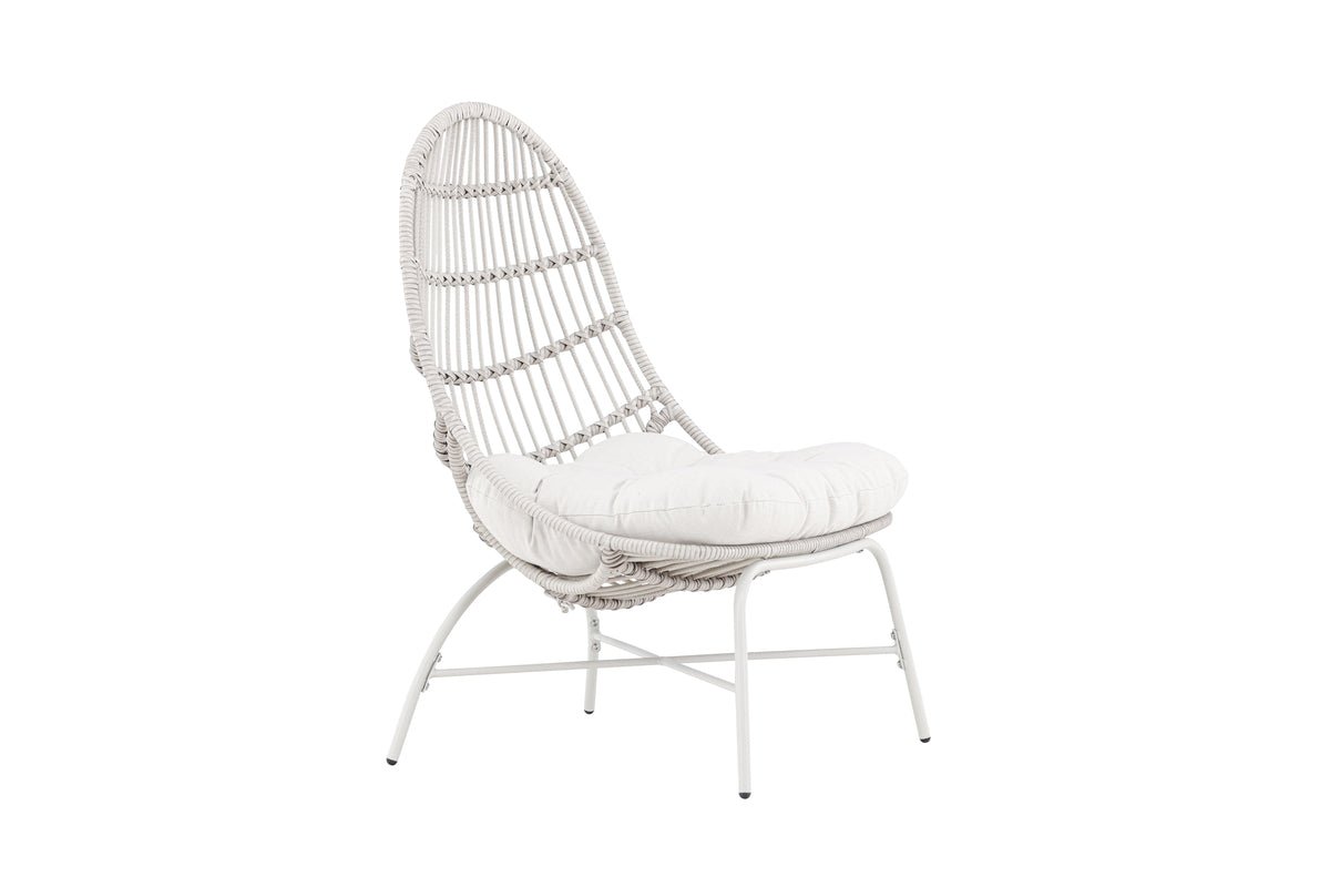 Garten- Loungesessel Anne - Aus Polyester und Stahl in Beige
