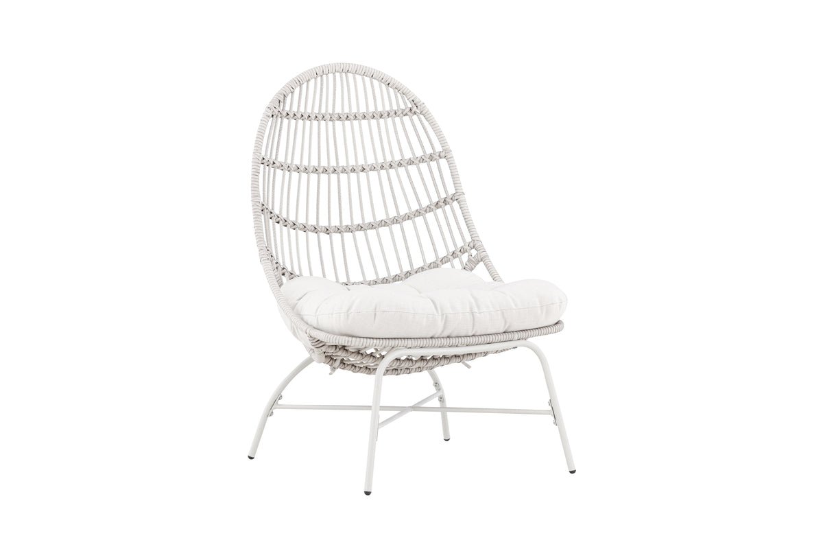 Garten- Loungesessel Anne - Aus Polyester und Stahl in Beige