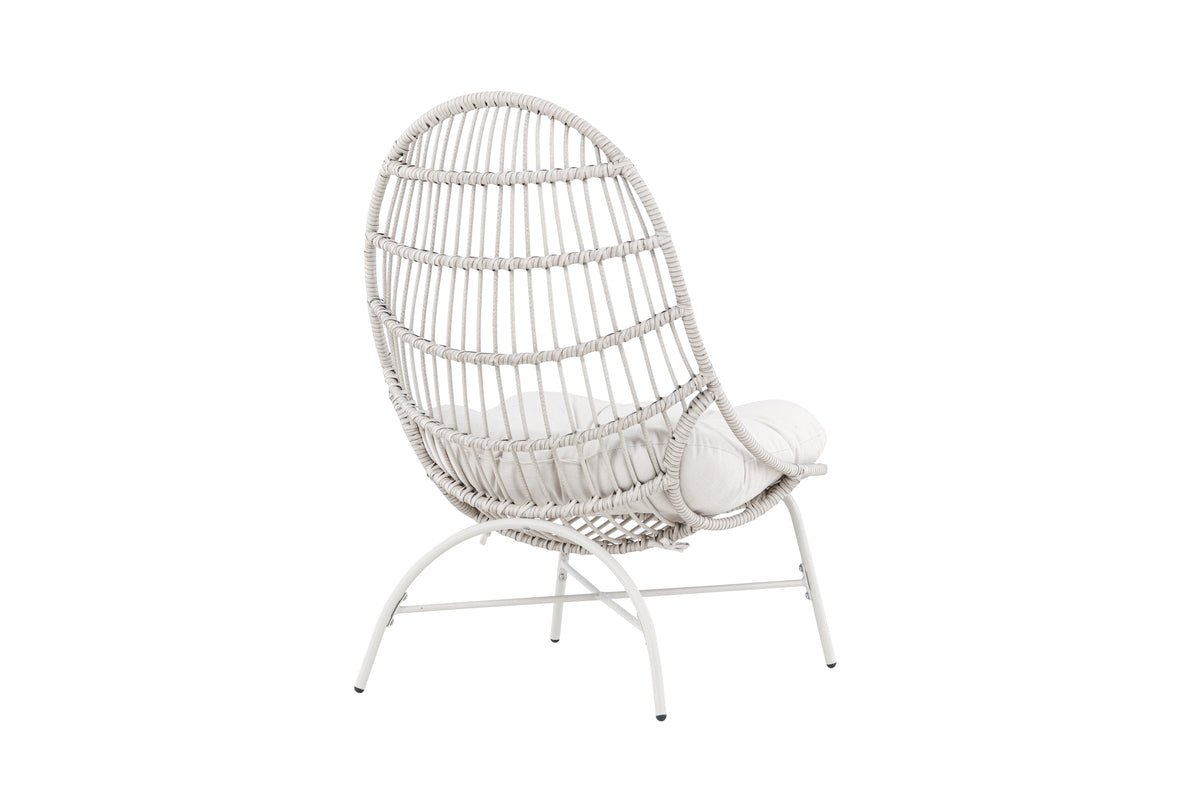Garten- Loungesessel Anne - Aus Polyester und Stahl in Beige