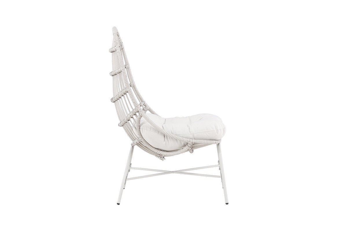 Garten- Loungesessel Anne - Aus Polyester und Stahl in Beige
