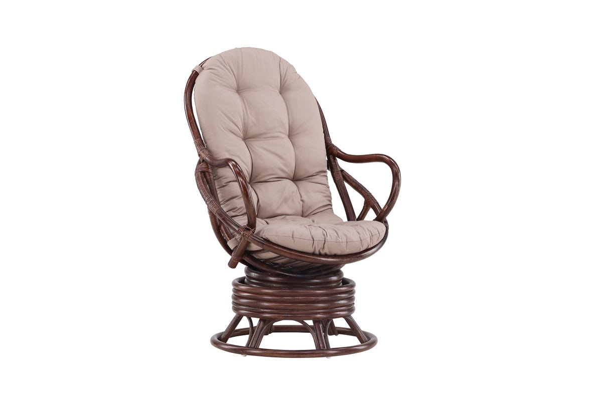 Garten-Loungesessel Finn - aus Rattan in Dunkelwalnuss