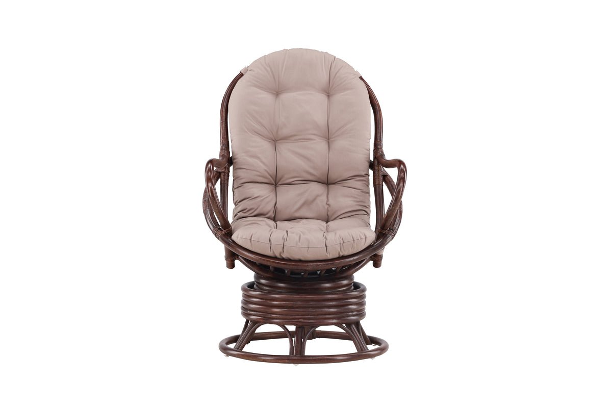 Garten-Loungesessel Finn - aus Rattan in Dunkelwalnuss