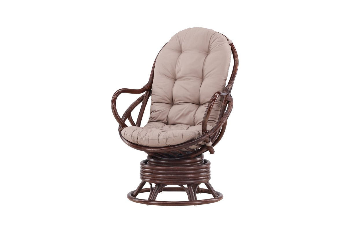 Garten-Loungesessel Finn - aus Rattan in Dunkelwalnuss