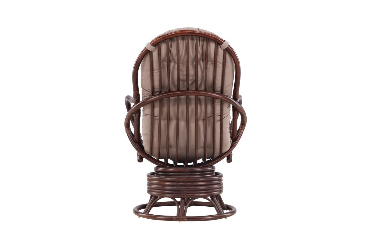 Garten-Loungesessel Finn - aus Rattan in Dunkelwalnuss