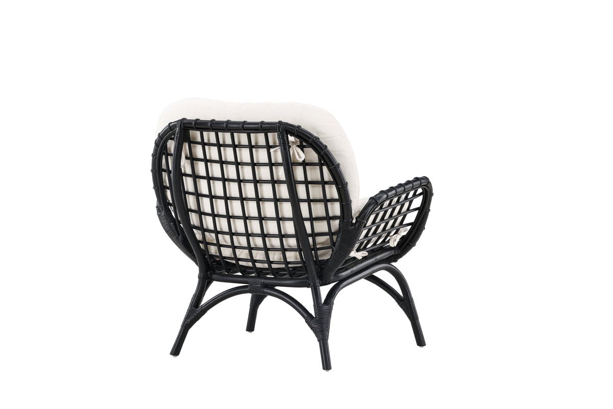 Garten- Loungesessel Porto - Aus Rattan in der Farbe Schwarz