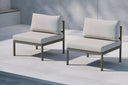 Garten Loungesessel Selva - Outdoor-Sessel mit Aluminium Gestell und zwei Kissen
