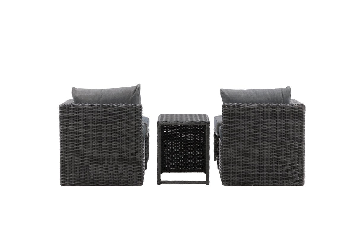 Garten Loungeset Dakar - aus schwarzem Kunstfaser-Rattan