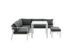 Garten Loungeset Jule – 4-teiliges Set mit grauen Kissen