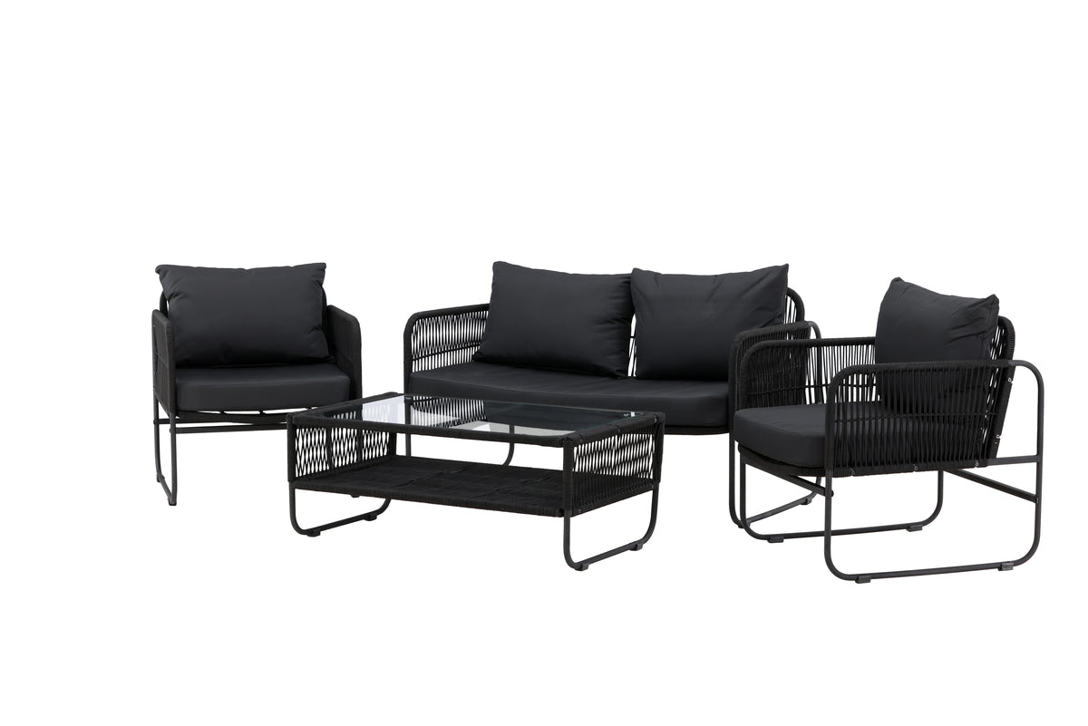 Garten Loungeset Kim - mit Rückenlehne aus Polyesterseil