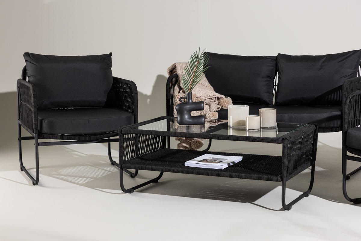Garten Loungeset Kim - mit Rückenlehne aus Polyesterseil