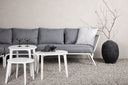 Garten Loungeset Lexy - aus weißem Stahl mit grauen Kissen