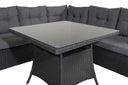 Garten Loungeset Olivia – mit Ecksofa & Glas-Couchtisch in zwei Farben