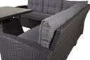 Garten Loungeset Olivia – mit Ecksofa & Glas-Couchtisch in zwei Farben