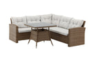 Garten Loungeset Olivia – mit Ecksofa & Glas-Couchtisch in zwei Farben