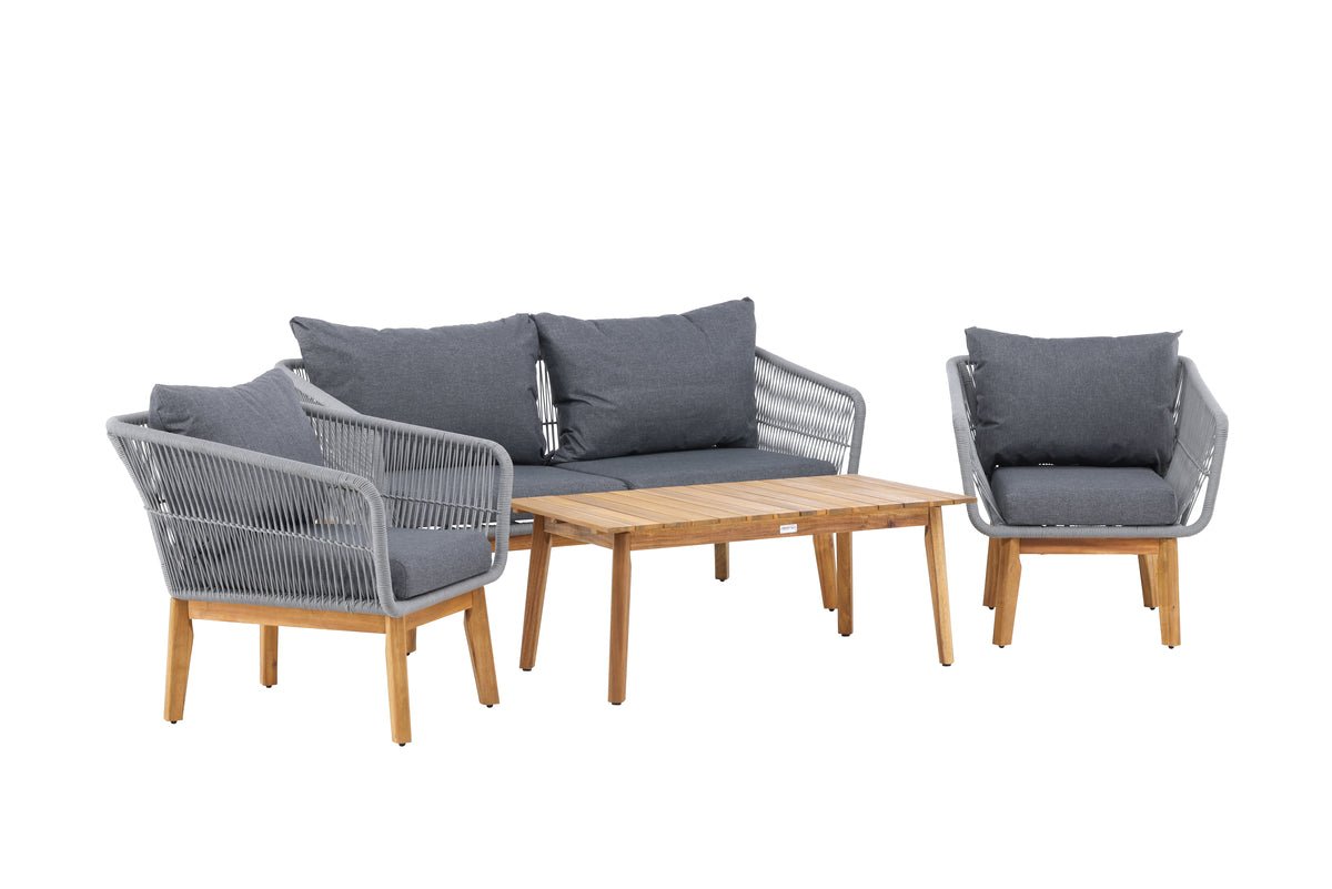 Garten Loungeset Rawai – wetterbeständig, in zwei Farben aus Holz