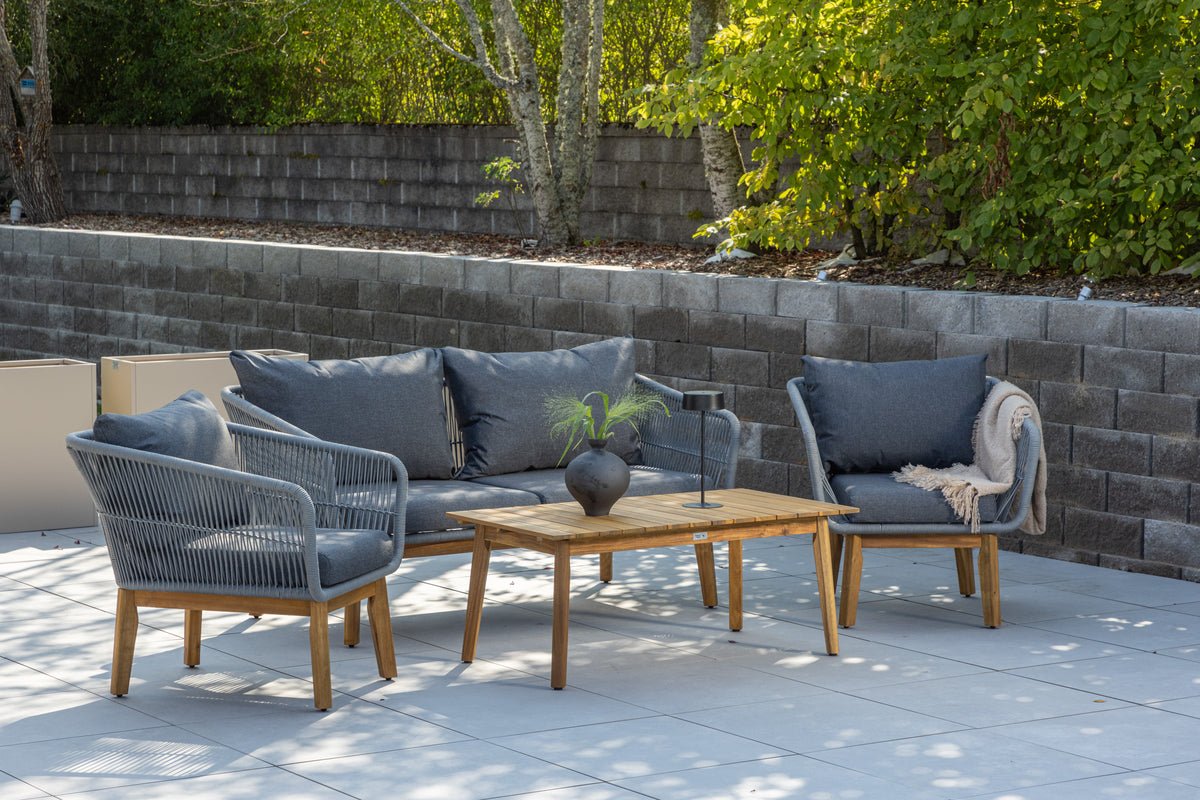 Garten Loungeset Rawai – wetterbeständig, in zwei Farben aus Holz