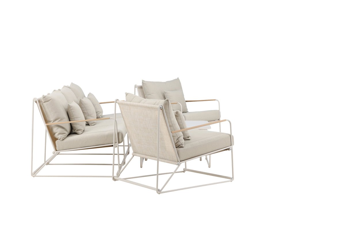 Garten Loungeset Santorini – wetterfest in mediterranem Design mit Kissen