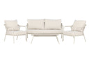 Garten Loungeset Sorento – 4-teiliges Outdoor-Sofa-Set in Beige mit Aluminiumrahmen