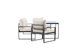 Garten Loungeset Sovana – 3-teilig in Schwarz/Weiß & Beige
