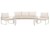 Garten Loungeset Sovana – 3-teilig in Schwarz/Weiß & Beige