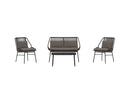 Garten Loungeset Talora – 4 teiliges Set mit Stühlen aus Stahl