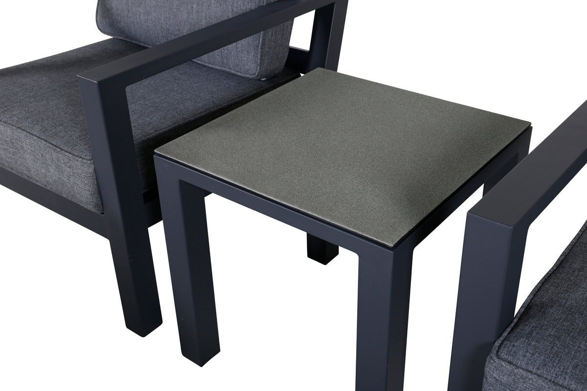 Garten Loungeset Tavira – 5-teiliges Outdoor-Sessel-Set in Schwarz