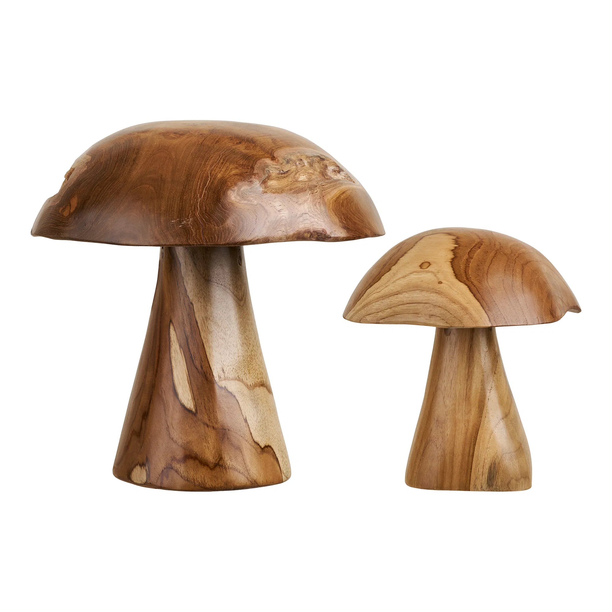 Gartenfigur Orvaina - aus Teak in Pilzform ( 2er Set)
