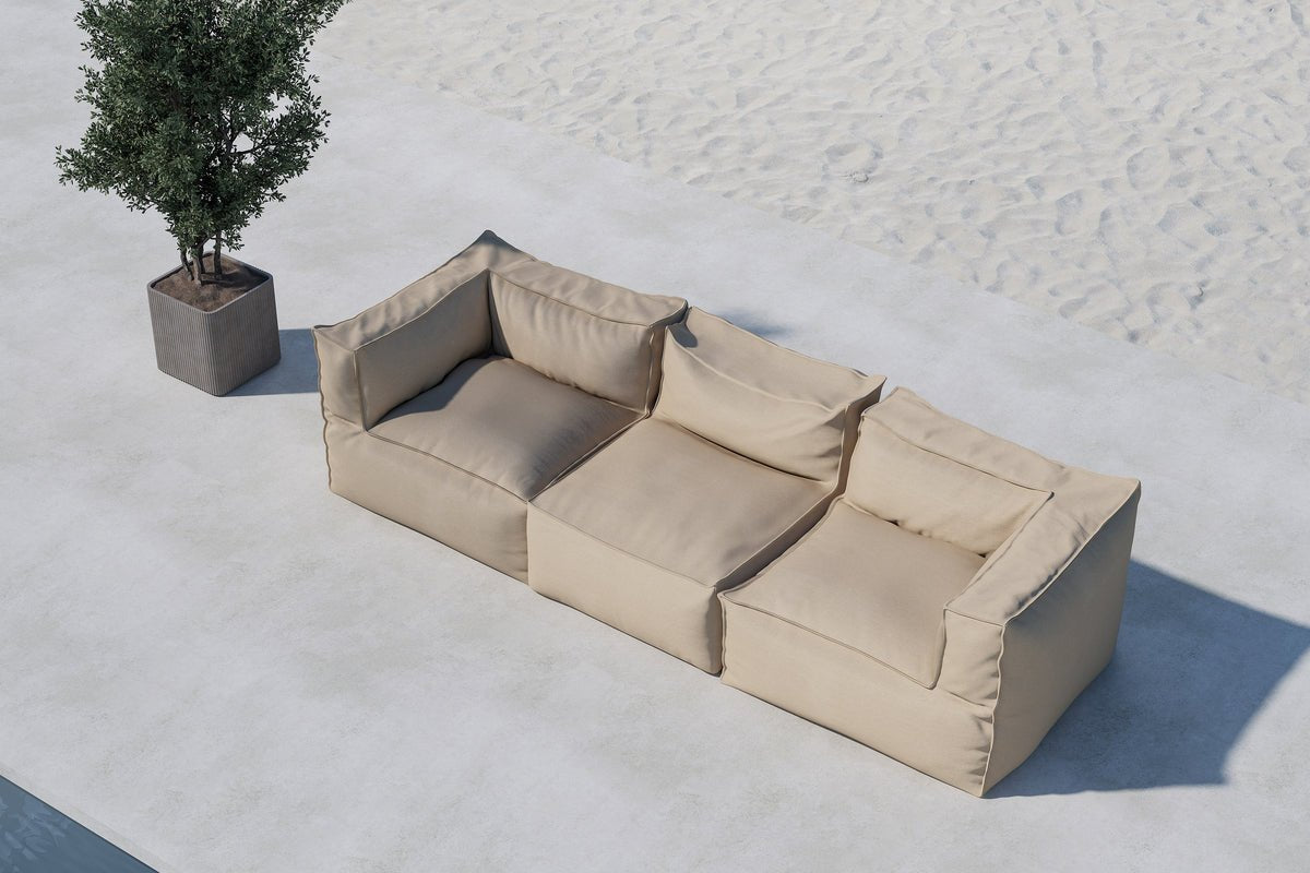 Gartensofa Bravaro - Modulares Sofa aus beigem Olefin