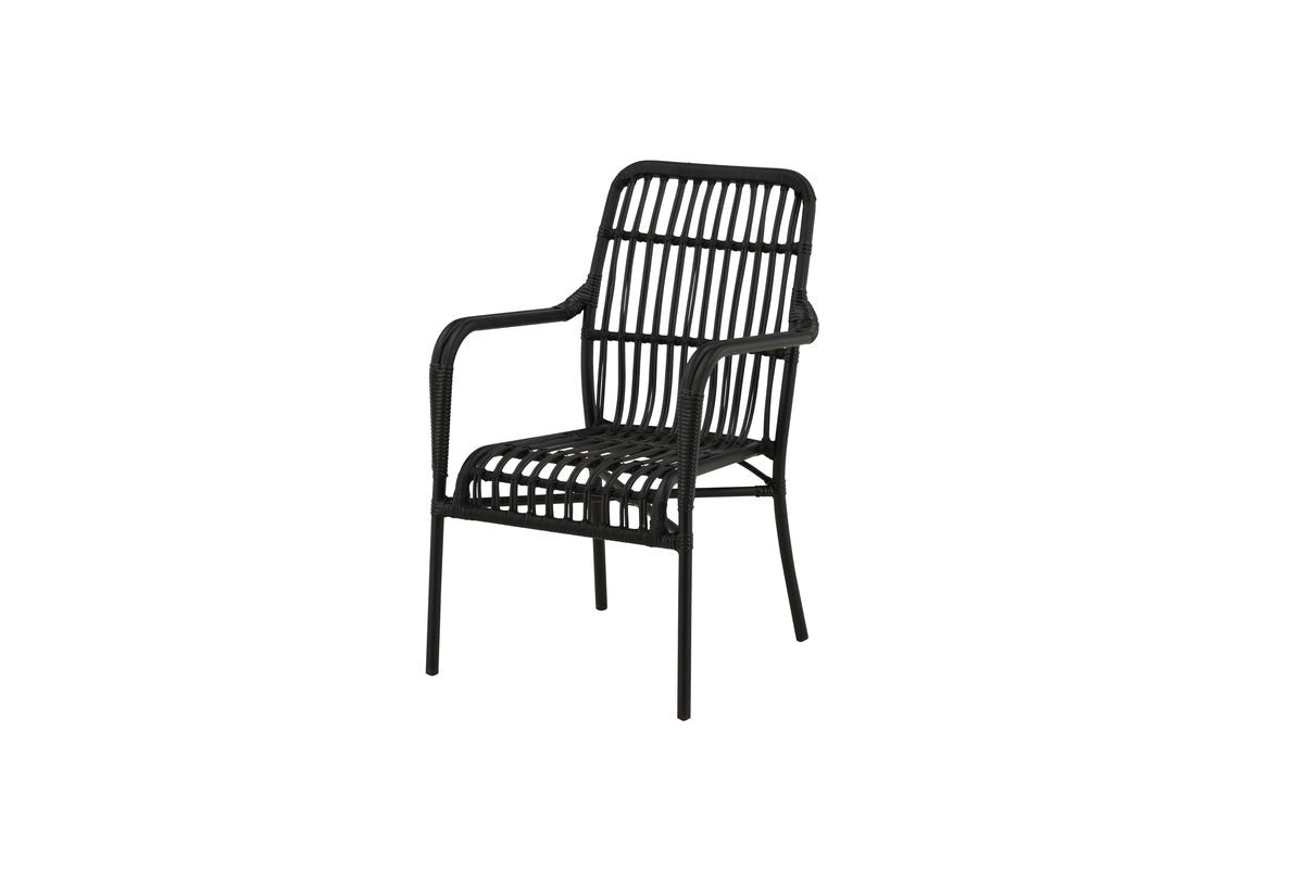 Gartenstuhl Tivaro - aus Rattan in Schwarz