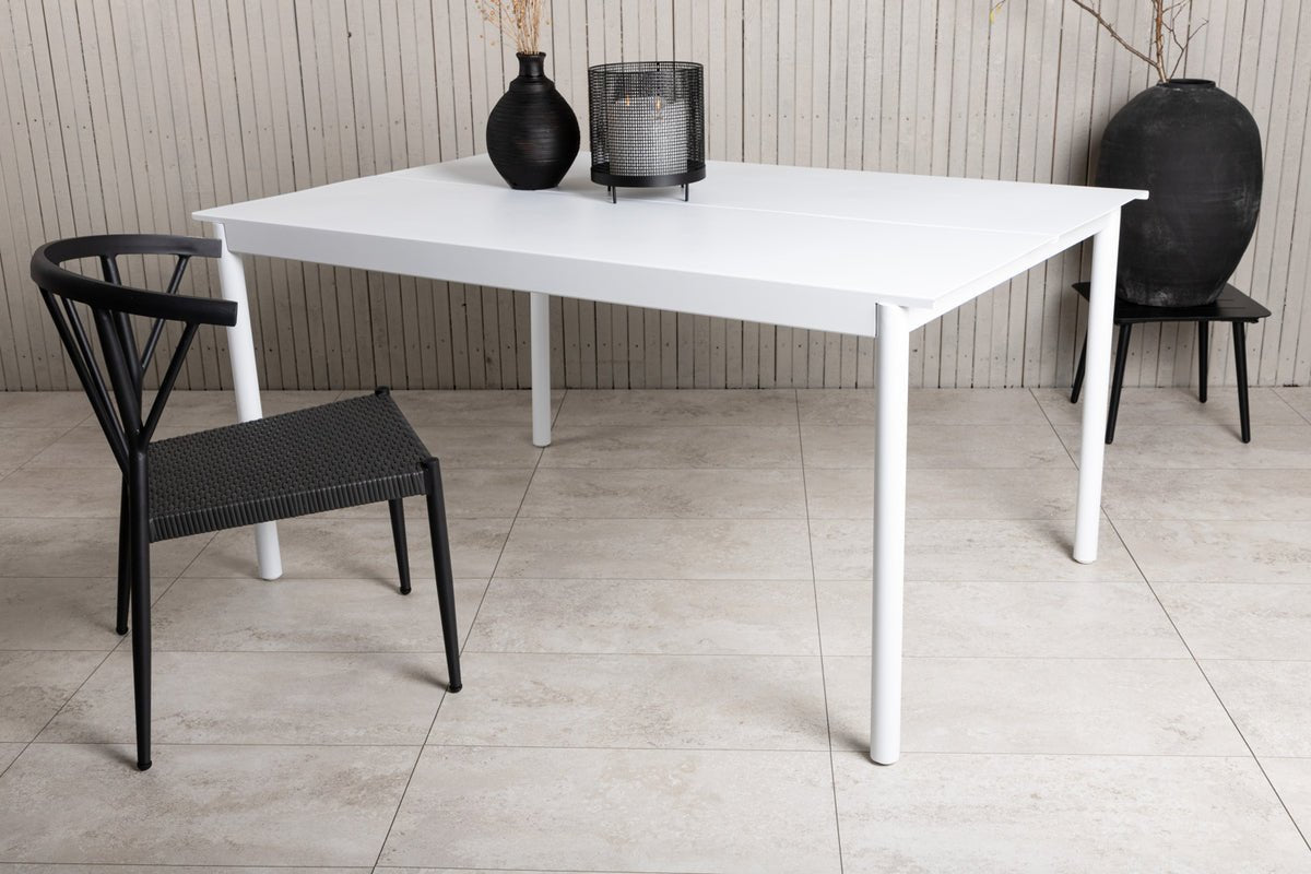 Gartentisch Sunari - weißer Esstisch aus Aluminium