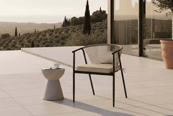 Set van 2 - Tuinstoel Lazaro Zwart/Beige