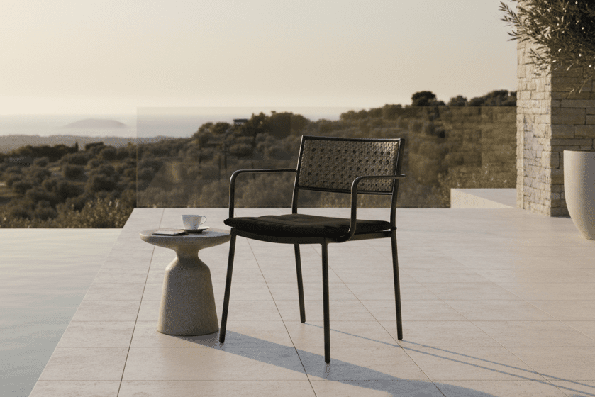 Set van 4 - Tuinstoel Marave van rattan inclusief kussen