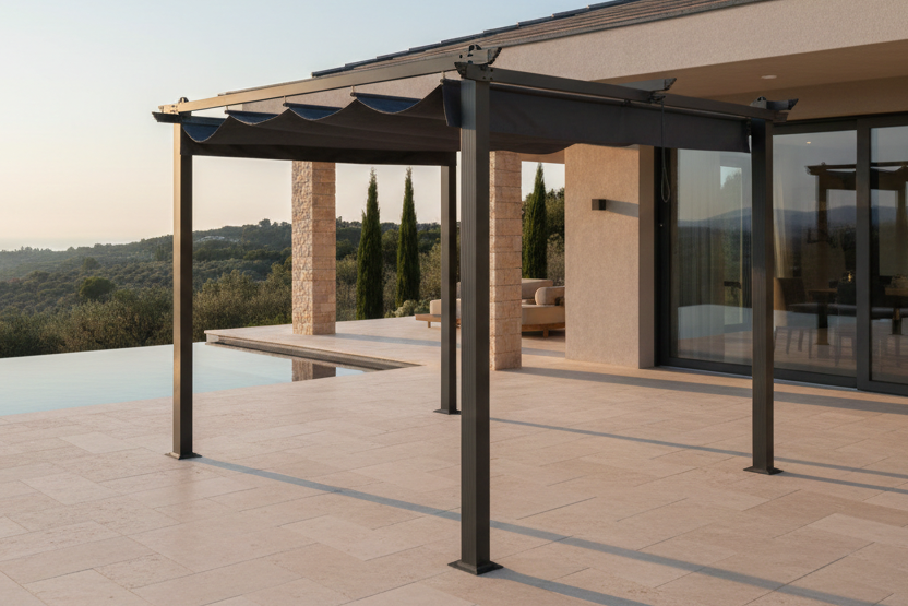 Pergola Sora - met grijs polyester dak