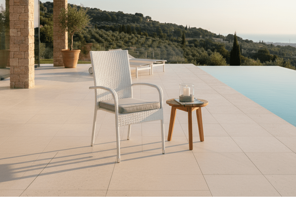 2-delige set - Tuinstoel Alwa - een witte stoel gemaakt van rattan