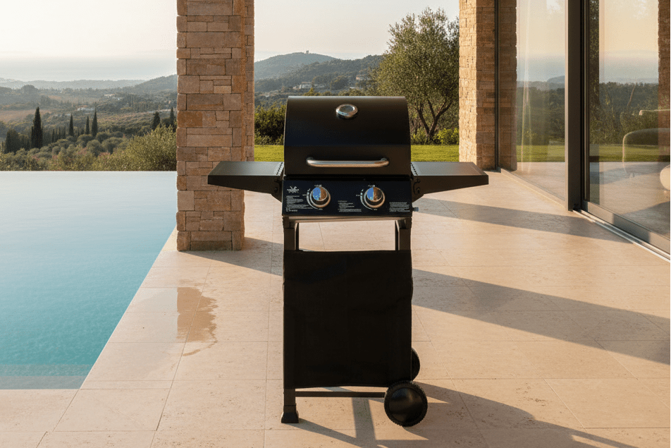 Gasbarbecue BarbecuePro – 2-brander grillwagen met thermometer en opklapbare zijtafels