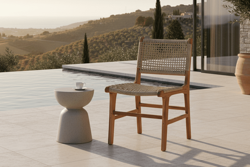 Set van 2 - Tuinstoel Capri zonder armleuningen van teakhout