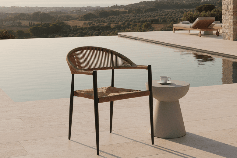 2er Set - Tuinstoel Canaria van aluminium/rattan