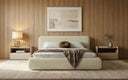 Design gestoffeerd bed Arosa in Bouclé met opbergruimte