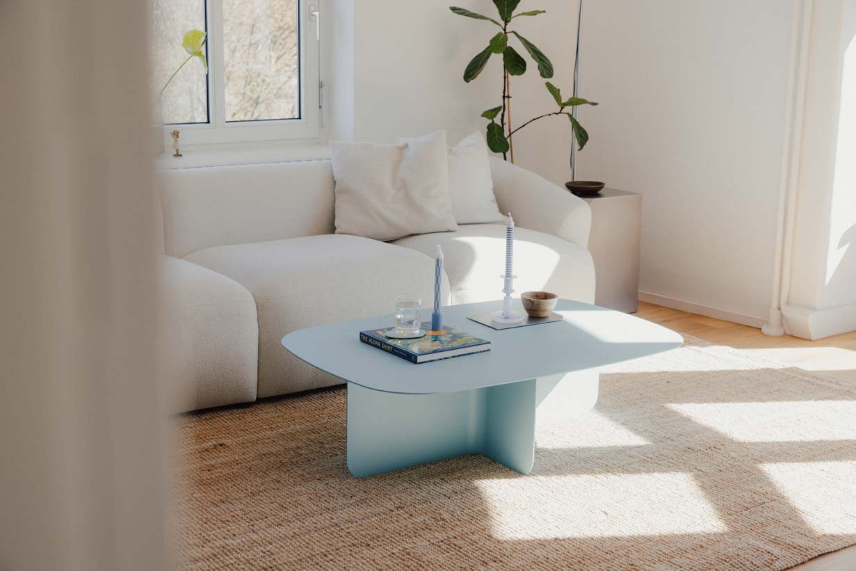 Salontafel Livia – Japandi design van gepoedercoat plaatstaal