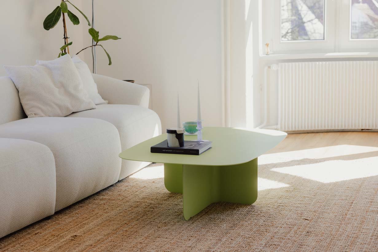 Salontafel Livia – Japandi design van gepoedercoat plaatstaal