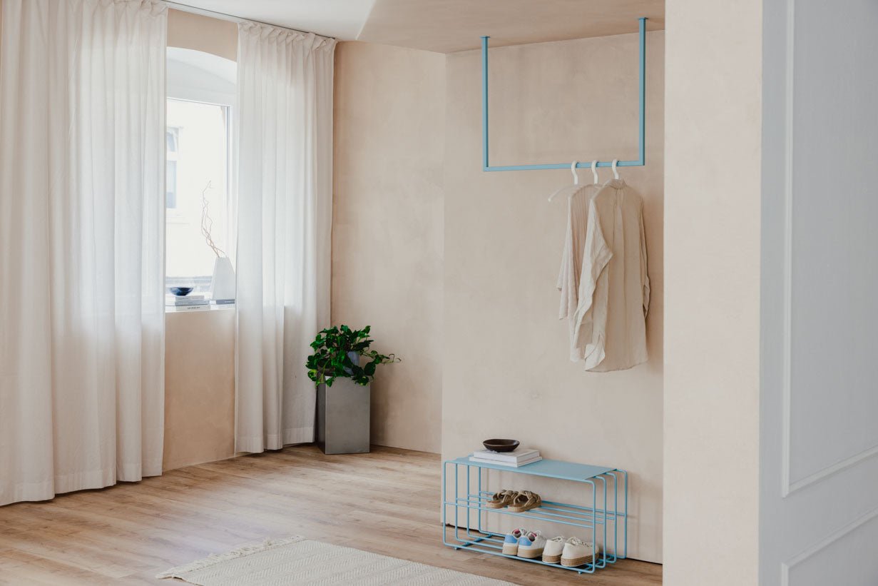 Schoenenrek Neva – metalen rek met loft-uitstraling in vele kleuren