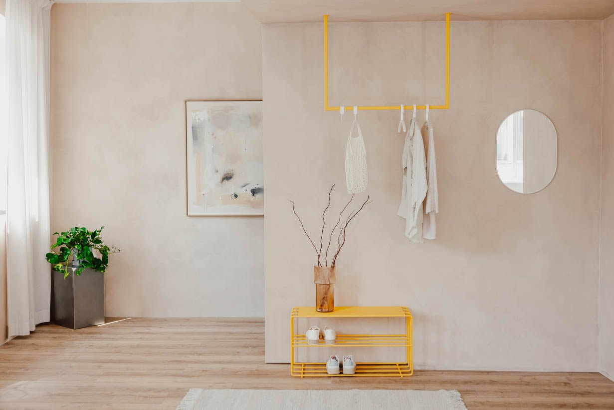 Schoenenrek Neva – metalen rek met loft-uitstraling in vele kleuren