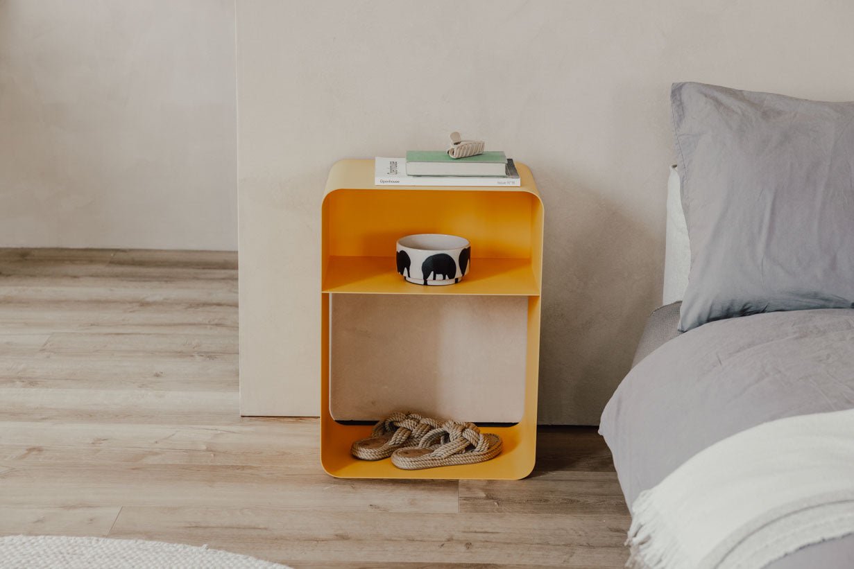 Nachtkastje Damio – Minimalistisch ontwerp van gepoedercoat Metaal