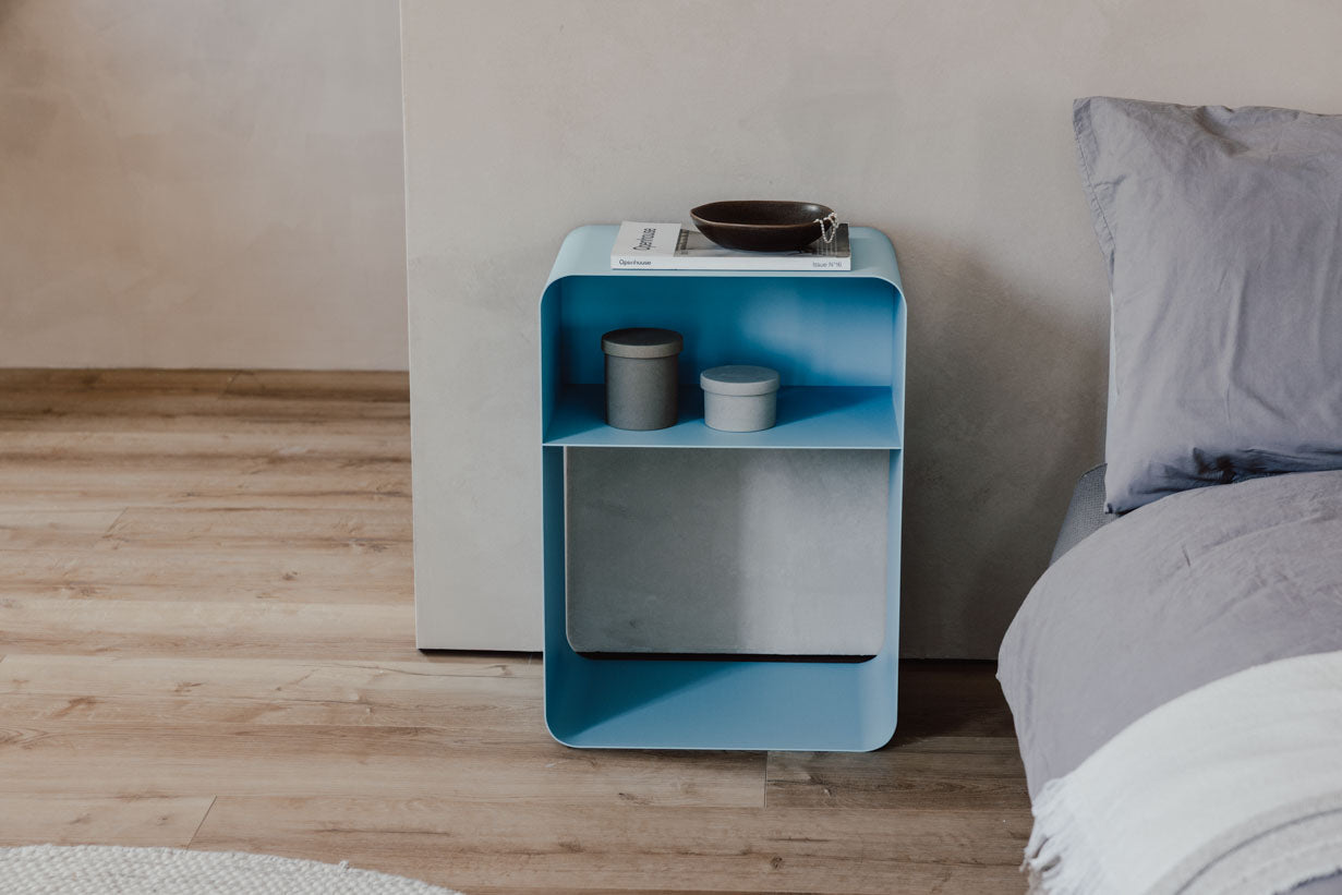 Nachtkastje Damio – Minimalistisch ontwerp van gepoedercoat Metaal