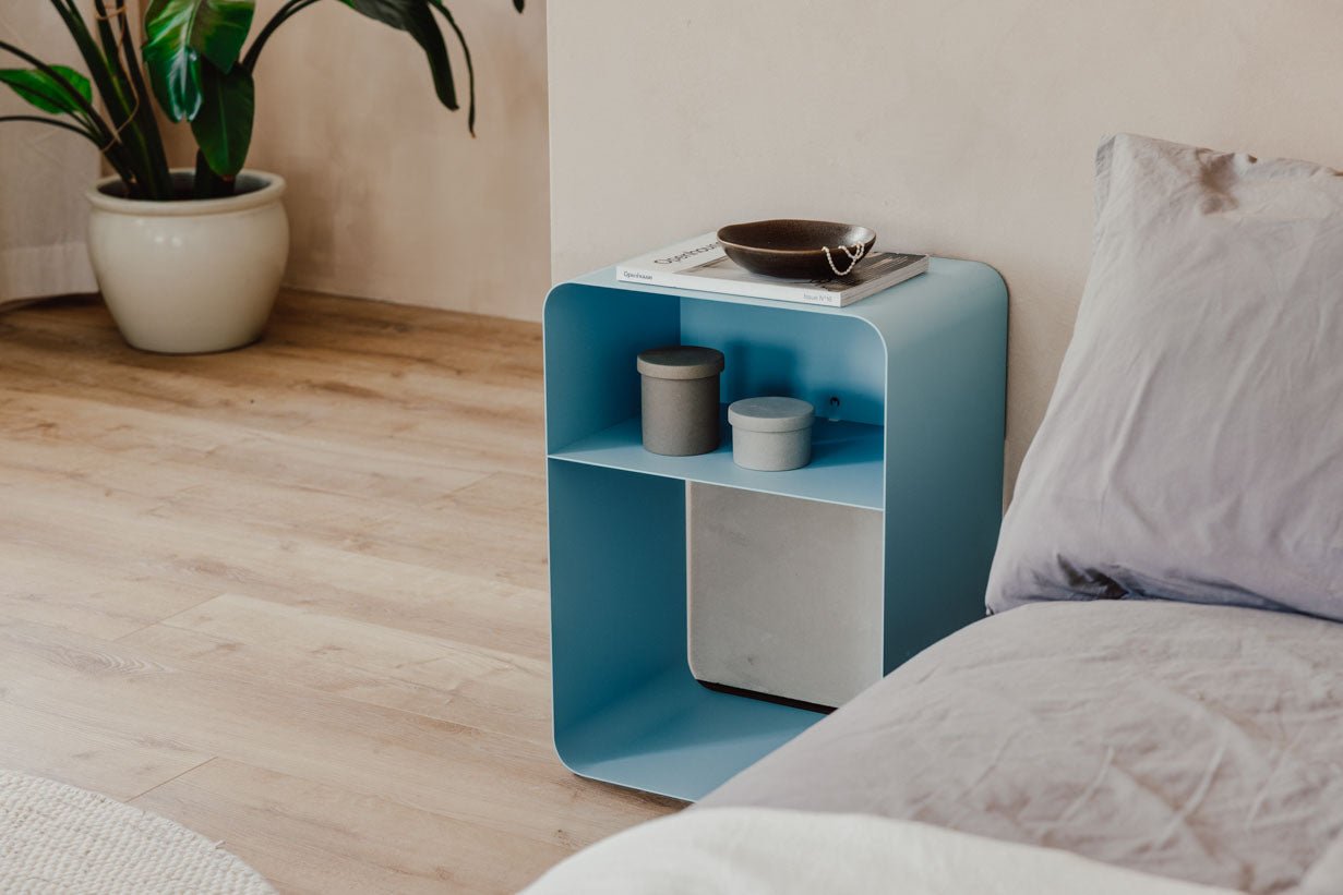 Nachtkastje Damio – Minimalistisch ontwerp van gepoedercoat Metaal