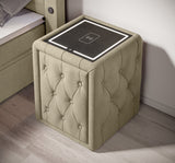 Josy Nachttisch Samt Beige top