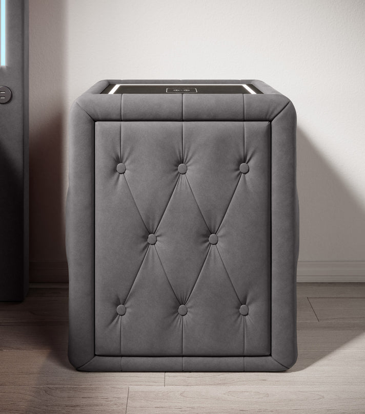 Design-nachtkastje Josy Charge in Fluweel