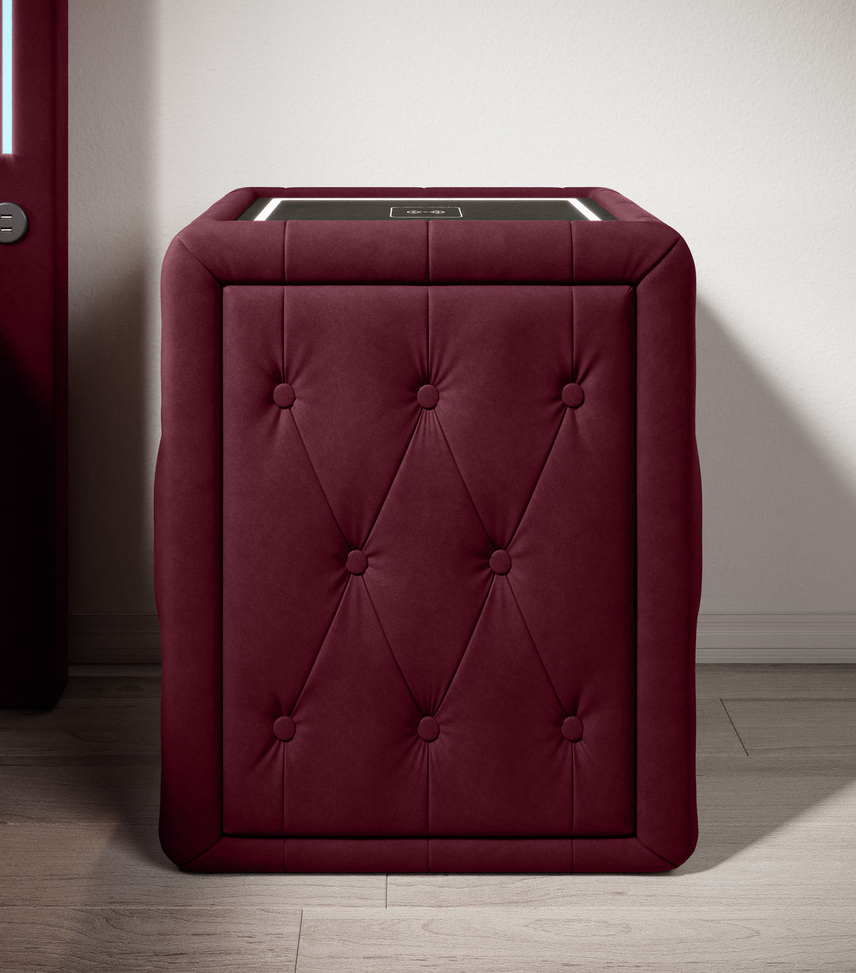Josy Nachttisch Samt Rot front