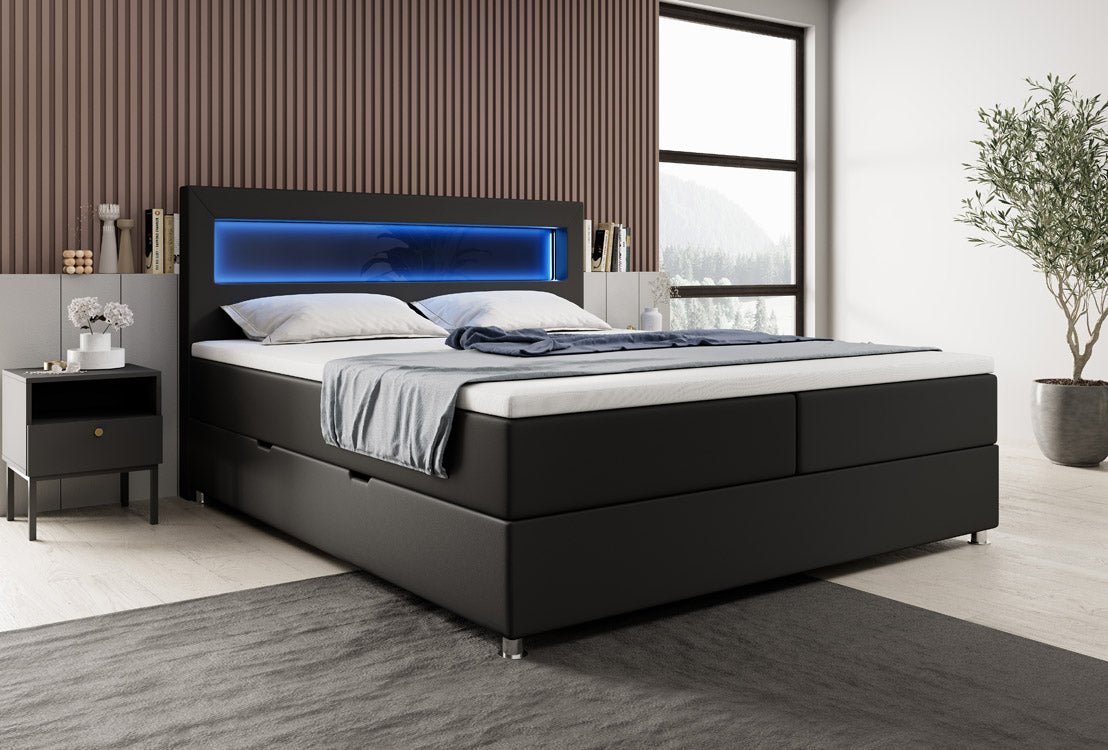 Boxspringbett Relax met LED, opbergruimte en USB/C