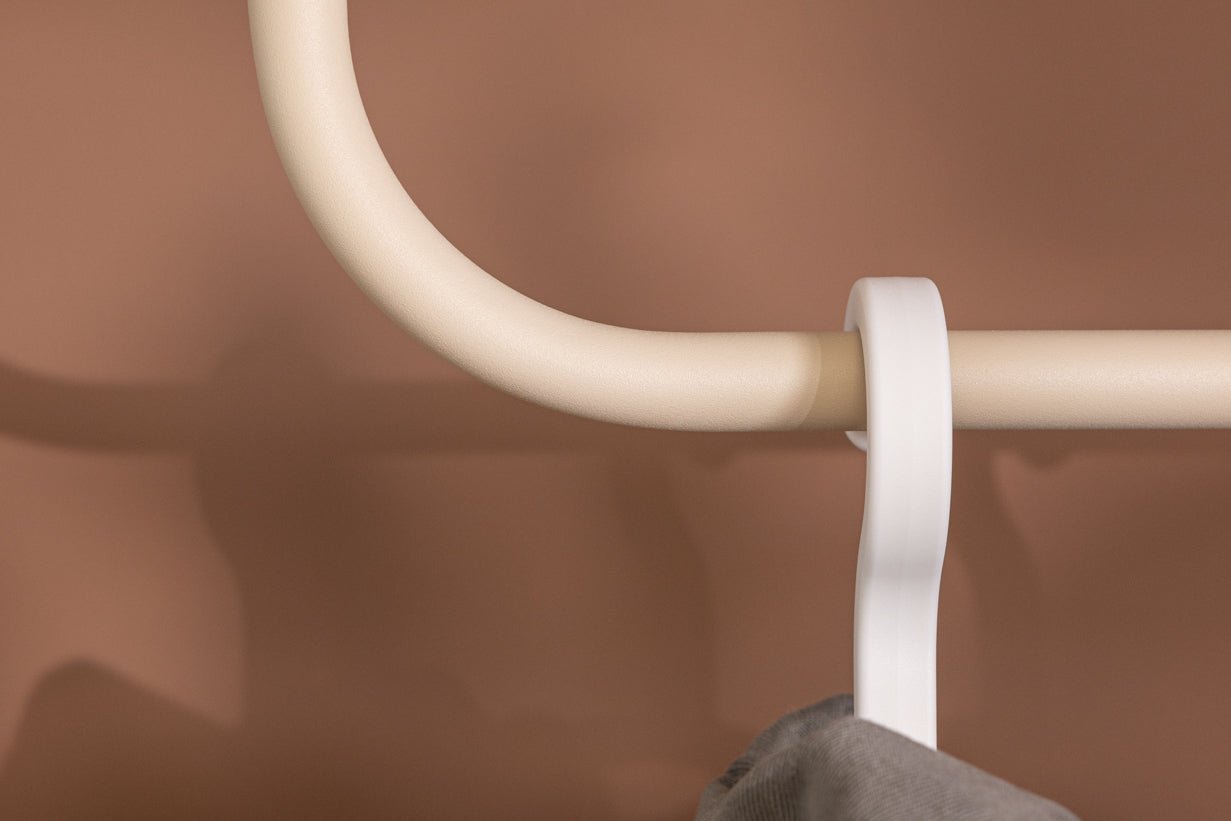 Garderobe/Kledingstang Enio – Afgerond ontwerp met plafondmontage